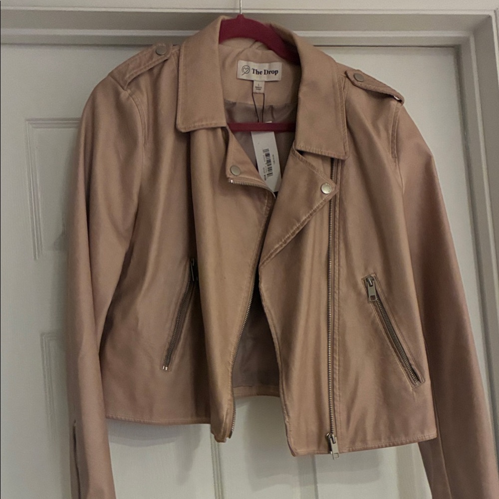 The Drop Women's Rose Gold Faux Leather Jacket